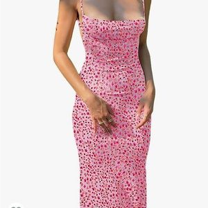 Flower print Amazon dress pink
